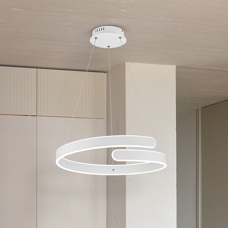Bílé závěsné světlo designové, Resy, 37W, LED 4000 K, s 3stupňovým stmíváním Bílé závěsné světlo designové, Resy, 37W, LED 4000 K, s 3stupňovým stmíváním