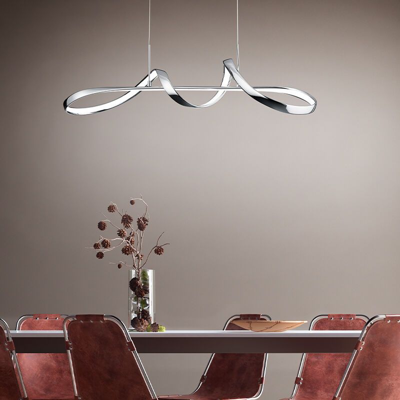 Chromové závěsné světlo designové, Renso, 37W, LED 4000 K, s 3stupňovým stmíváním Chromové závěsné světlo designové, Renso, 37W, LED 4000 K, s 3stupňovým stmíváním