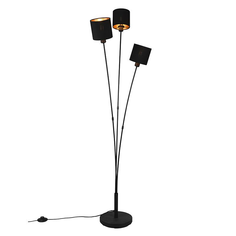Černá stojací lampa moderní, Koge, s vypínačem