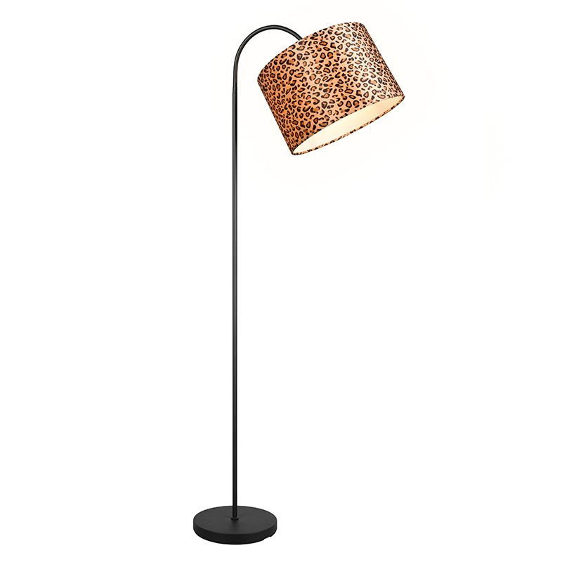 Hnědá stojací lampa moderní, Viton, s vypínačem