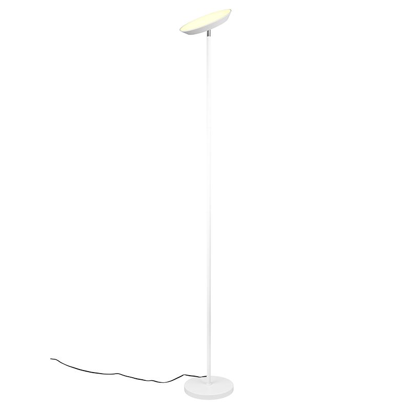Bílá stojací lampa moderní, Shahid, 17W, LED nastavitelný od teplé po studenou bílou, s dotykovým stmívačem