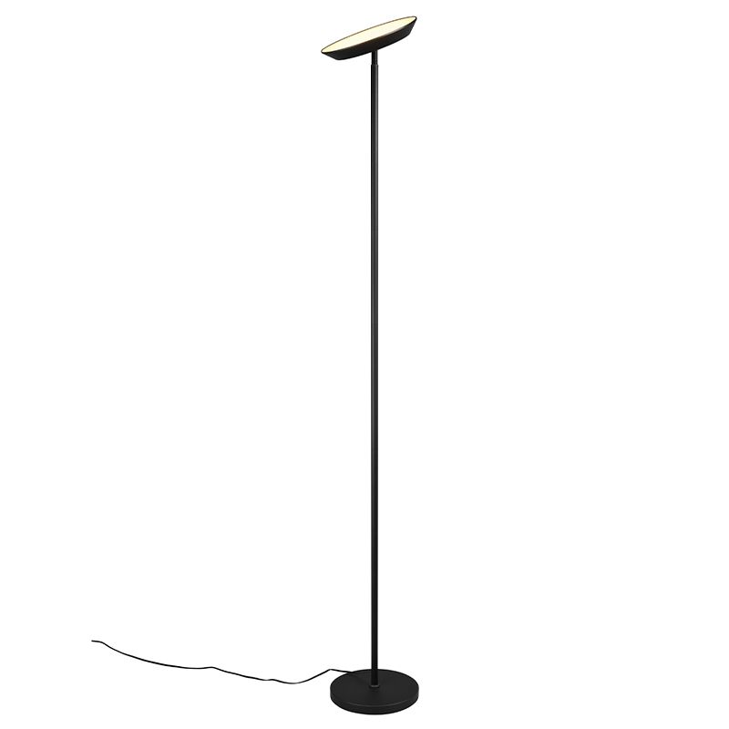 Černá stojací lampa moderní, Shahid, 17W, LED nastavitelný od teplé po studenou bílou, s dotykovým stmívačem