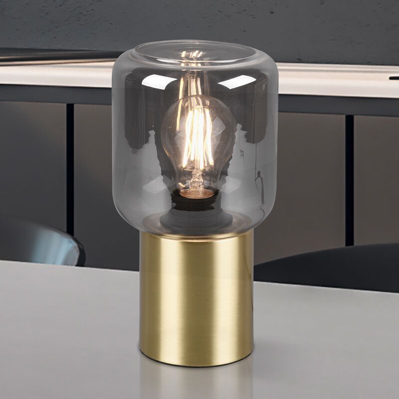 Mosazná stolní lampa moderní, Gail, s vypínačem Mosazná stolní lampa moderní, Gail, s vypínačem