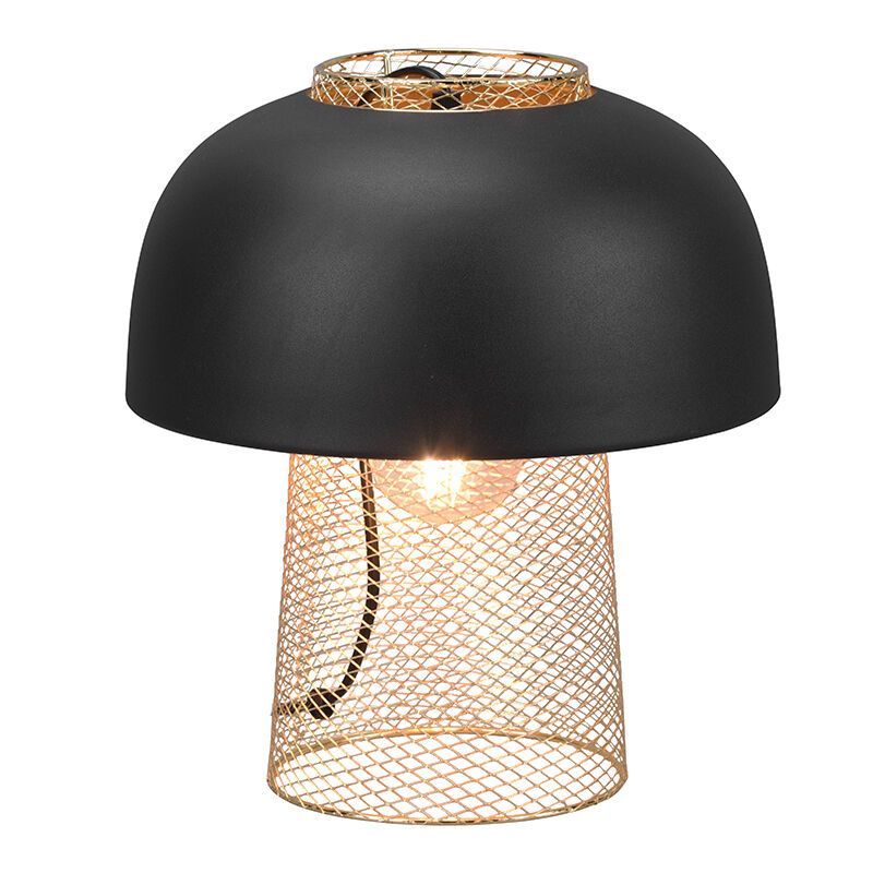 Černá stolní lampa industriální, Sylvano, s vypínačem
