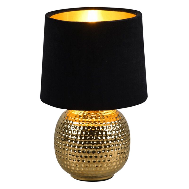 Keramická stolní lampa zlatá, Jorre, s vypínačem