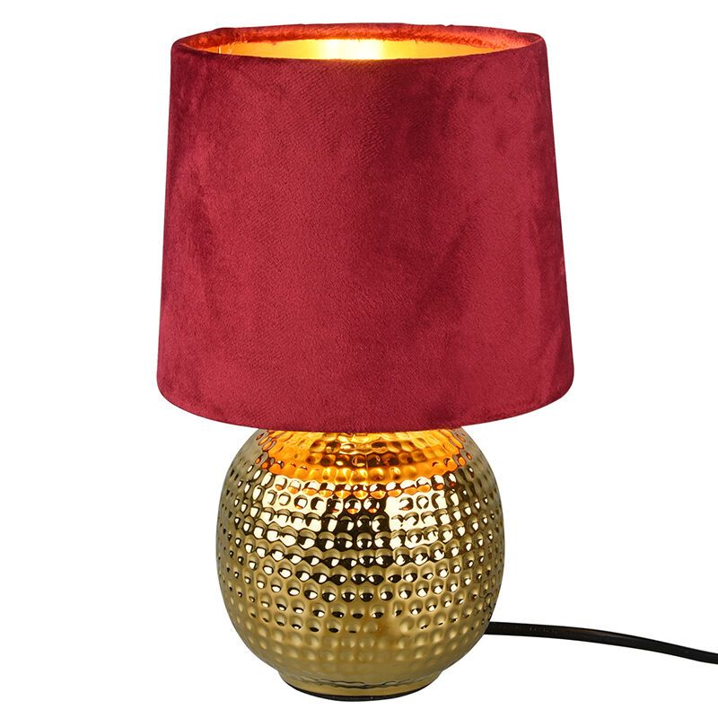 Keramická stolní lampa zlatá, Jorre, s vypínačem