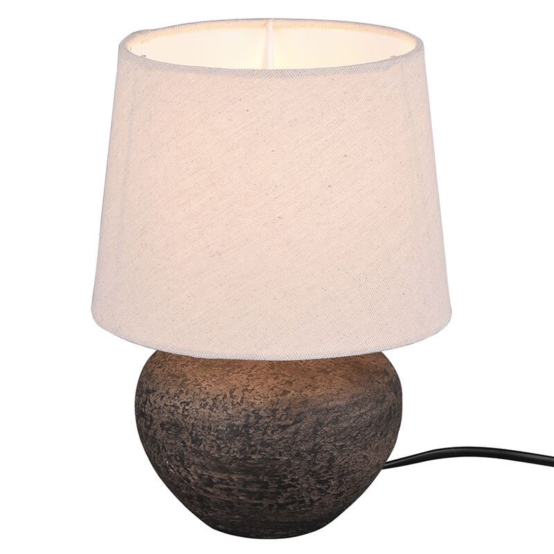 Keramická stolní lampa hnědá, Ulo, s vypínačem