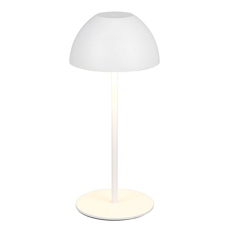 Bílá nabíjecí stolní lampa plastová, Mikhail, 2W, LED 3000 K, IP44, s dotykovým stmívačem