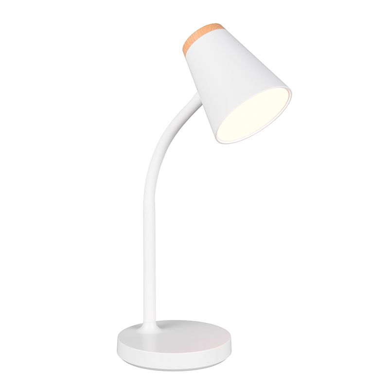 Bílá stolní lampa moderní, Rahul, 4,5W, LED 3000 K, s vypínačem