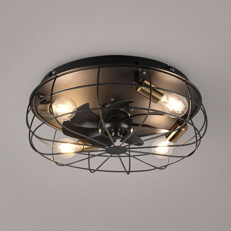 Černý stropní ventilátor moderní, Roberto, s dálkovým ovládáním Černý stropní ventilátor moderní, Roberto, s dálkovým ovládáním