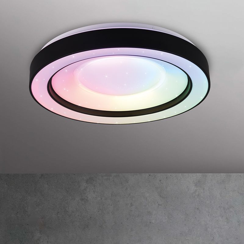 Černé stropní světlo moderní, Navin, 22W, LED RGBW, s dálkovým ovládáním