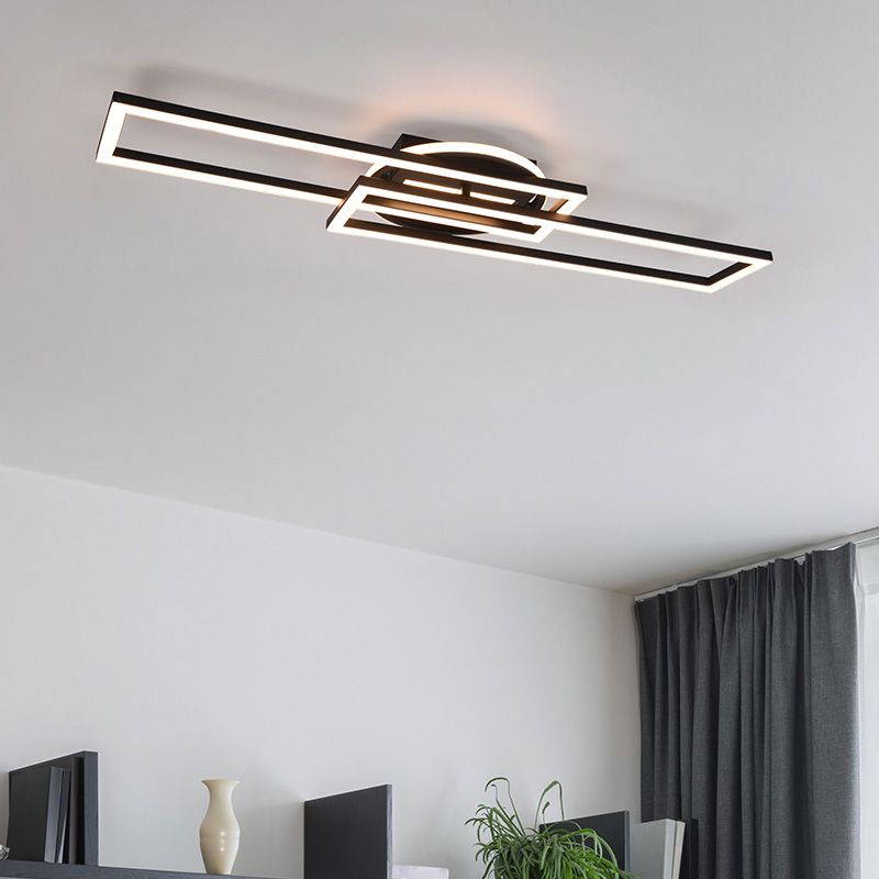 Černé stropní světlo moderní, Jadon, 30W, LED nastavitelný od teplé po studenou bílou