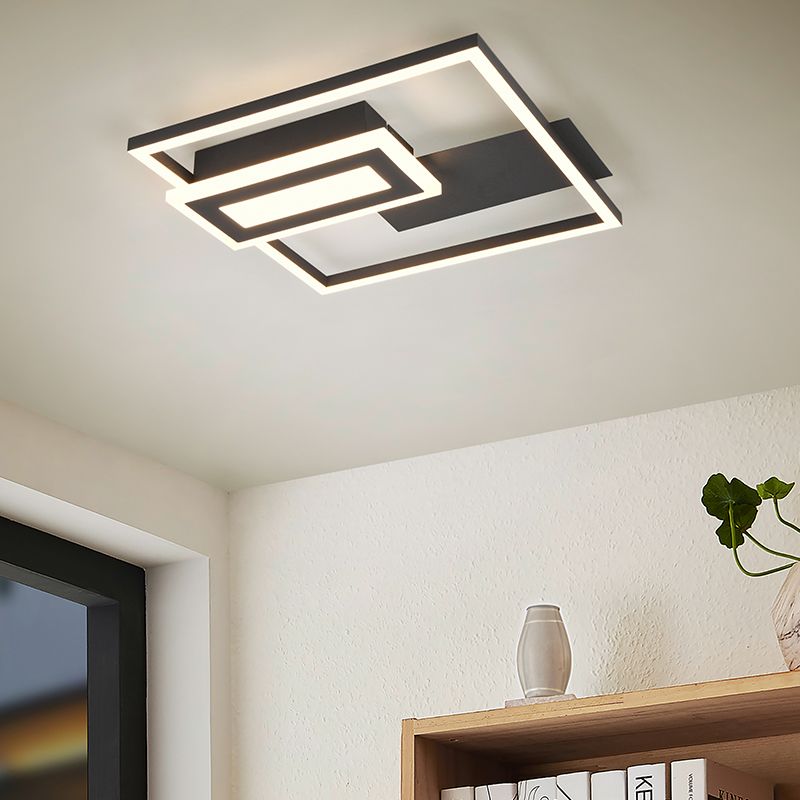 Černé stropní světlo designové, Shun, 22W, LED 3000 K