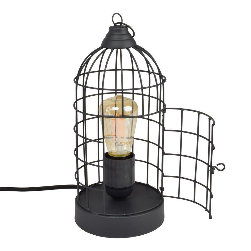 Industriální stolní lampa černá, Minca, s vypínačem