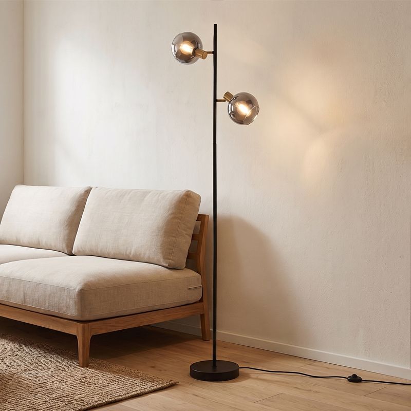 Moderní stojací lampa šedá, Avery, s vypínačem Moderní stojací lampa šedá, Avery, s vypínačem