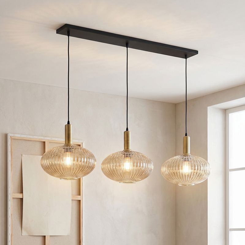 Designové závěsné světlo jantarové, Charlois
