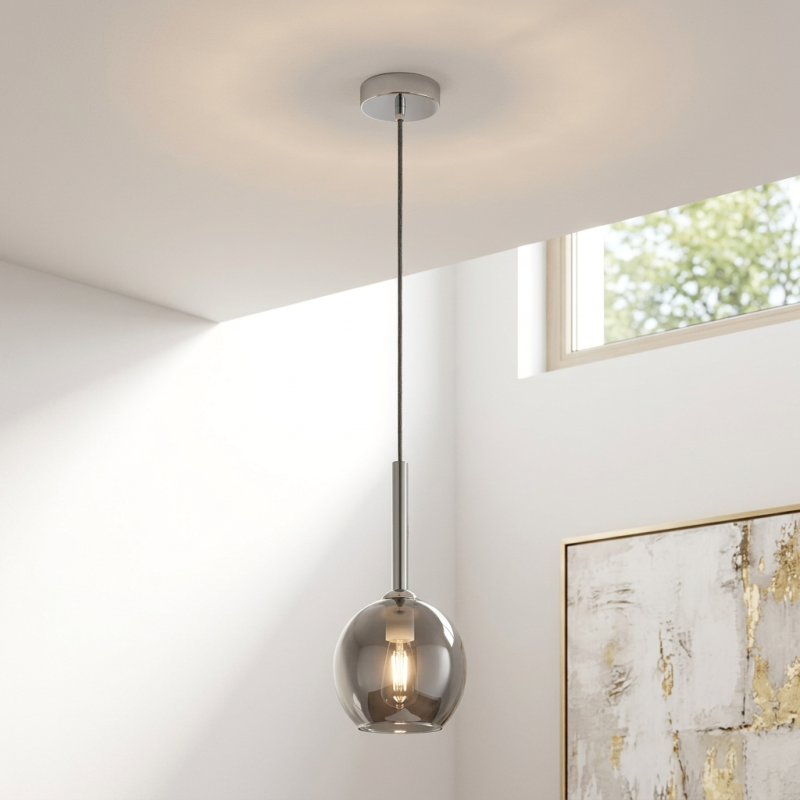 Designové závěsné světlo chromové, Gwendolynn