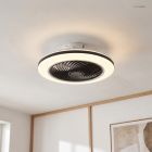 Moderní stropní ventilátor černý, Hale, 40W, 3000K LED, s dálkovým ovládáním
