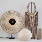 Ratanová stolní lampa hnědá, Cordoba, s vypínačem