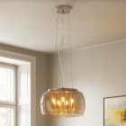 Designové závěsné světlo jantarové, Lorenzo