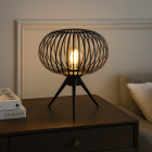 Industriální stolní lampa černá, Lieve, s vypínačem