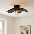 Ratanové stropní svítidlo černé, Rowen