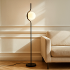 Moderní stojací lampa černá, Merel, s vypínačem