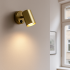 Moderní nástěnné bodové světlo mosazné, Elena, s vypínačem