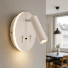 Moderní nástěnné světlo bílé, Alec, 9W, LED 3000 K, s vypínačem