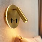 Moderní nástěnné světlo zlaté, Alec, 9W, LED 3000 K, s vypínačem