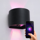 Moderní chytré nástěnné světlo černé, Dion, 6W, LED RGBW, IP54