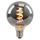 Stmívatelná LED žárovka E27 Olucia, Tuelo, G95, 4W, kouřové sklo, 2200k