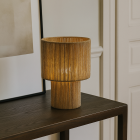 Rustikální stolní lampa hnědá, Sanny, s vypínačem