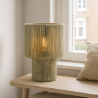 Japandi stolní lampa zelená, Sanny, s vypínačem