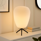 Japandi stolní lampa bílá, Davide, s vypínačem