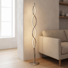 Designová stojací lampa stříbrná, Kuno, 36W, LED 3000 K, s 3stupňovým stmíváním