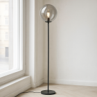 Designová stojací lampa šedá, Dolf, s vypínačem