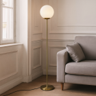 Designová stojací lampa bílá, Dolf, s vypínačem