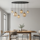 Designové závěsné světlo jantarové, Dolf