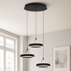 Designové závěsné světlo černé, Lava, 56W, LED 3000 K