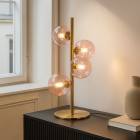 Designová stolní lampa mosazná, Remo, s vypínačem