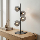 Designová stolní lampa šedá, Remo, s vypínačem