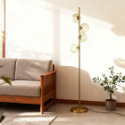 Designová stojací lampa zelená, Remo, s vypínačem