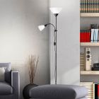 Hliníková stojací čtecí lampa černá, Josephina, s vypínačem