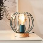 Industriální stolní lampa modrá, Donato, s vypínačem