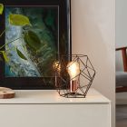 Industriální stolní lampa měděná, Noelle, s vypínačem