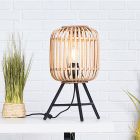 Industriální stolní lampa hnědá, Brain, s vypínačem