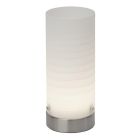 Skleněná stolní lampa bílá, Mexi, 3W, LED 3000 K, s vypínačem