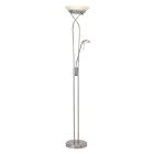 Moderní stojací čtecí lampa chromová, Joann, 18W, LED 3000 K, s vypínačem
