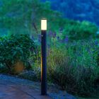 Kovová venkovní lampa stojací se senzorem pohybu černá, Meis, IP44